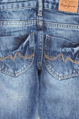 Pepe Jeans Girls Blue Solid Jeans